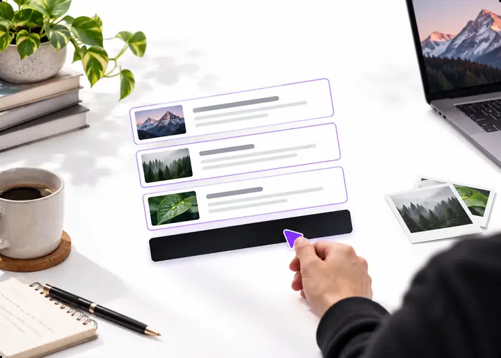 A content-style interface using sample articles to guide a consistent voice